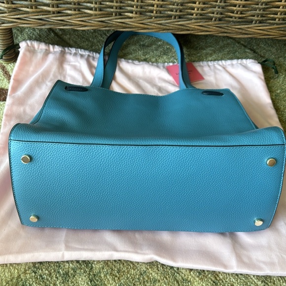 NWT Kate Spade Blue Tote “Niagara Lane”Pebbled Leather Bag - Picture 9 of 11